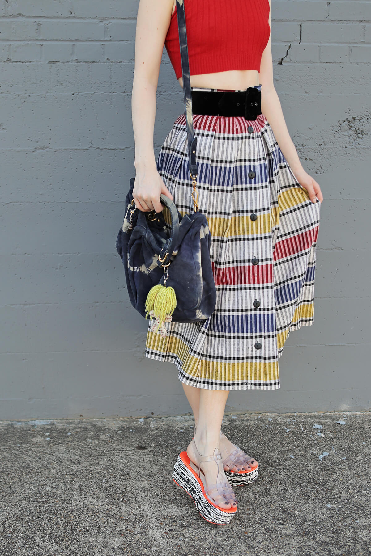 striped midi skirts