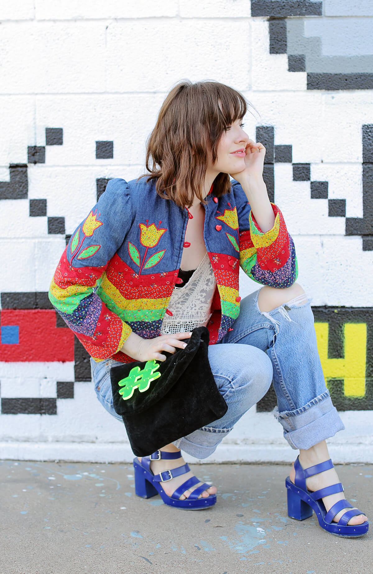 vintage quilted jacket at sea of shoes 