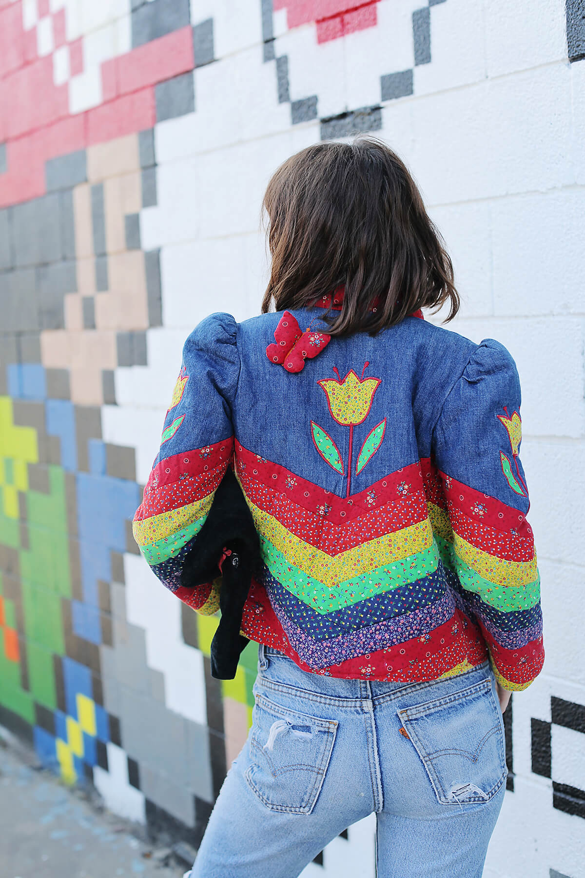 vintage quilted jacket at sea of shoes 