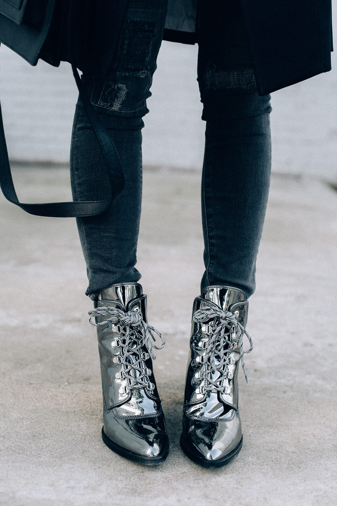 Gigi Hadid in Silver Metallic Stuart Weitzman Boots From Her Own